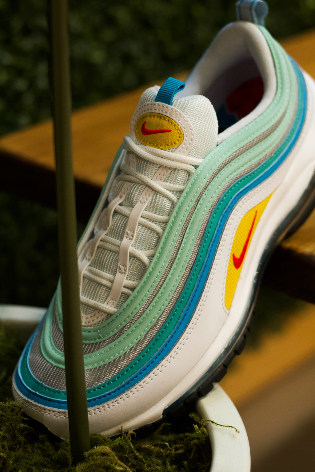 Air max 97 white blue red yellow best sale