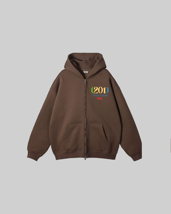 SNEAKERROOM 201 FULL ZIP HOODIE "BROWN"