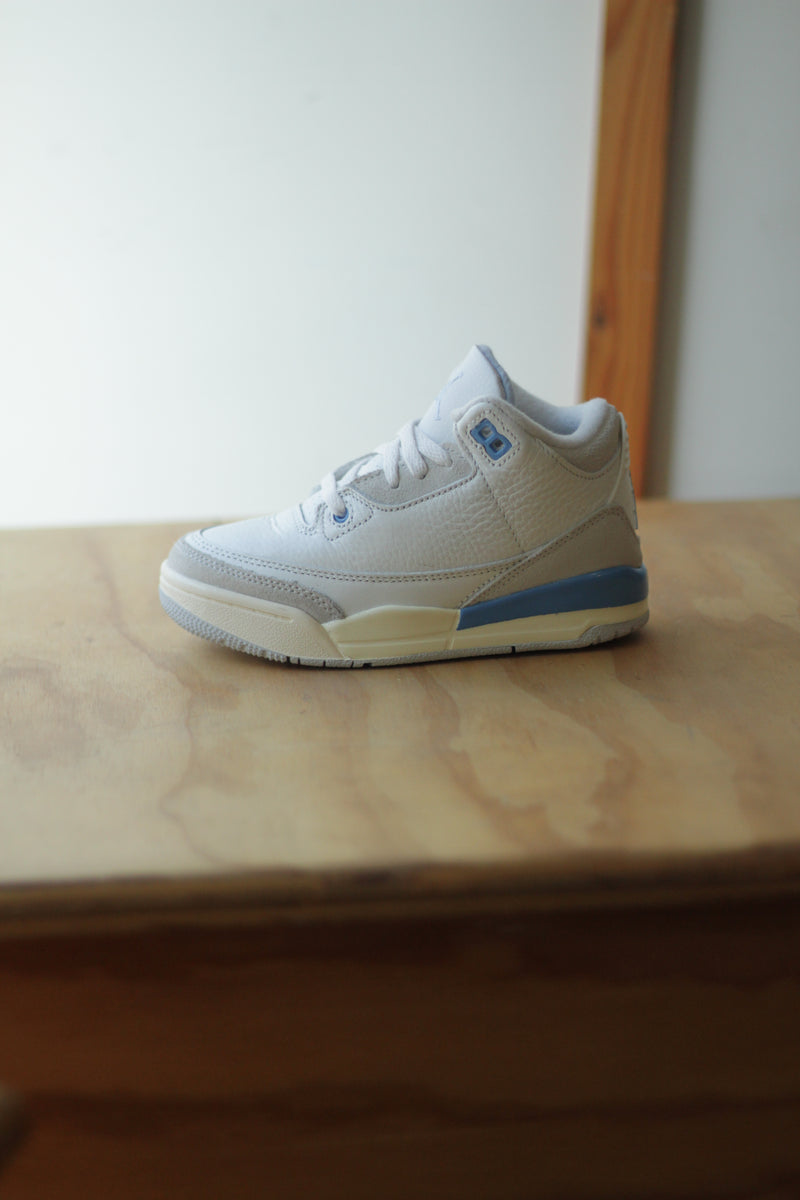 JORDAN 3 RETRO (PS) "SUMMIT WHITE/HYDROGEN BLUE-LEGEND BLUE"