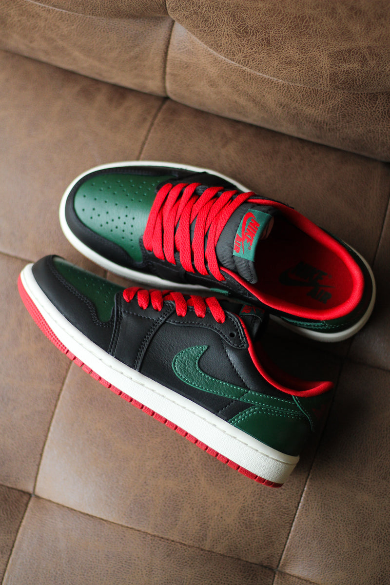 W AIR JORDAN 1 LOW OG "BLACK/GORGE GREEN"