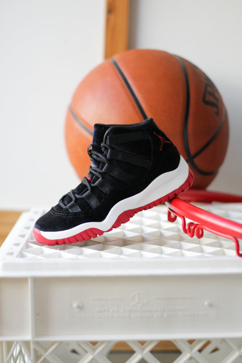 Jordan 11 kids red on sale