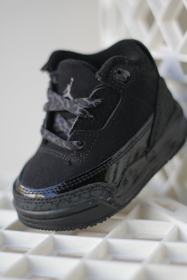 JORDAN 3 RETRO (TD) "BLACK/DARK CHARCOAL"