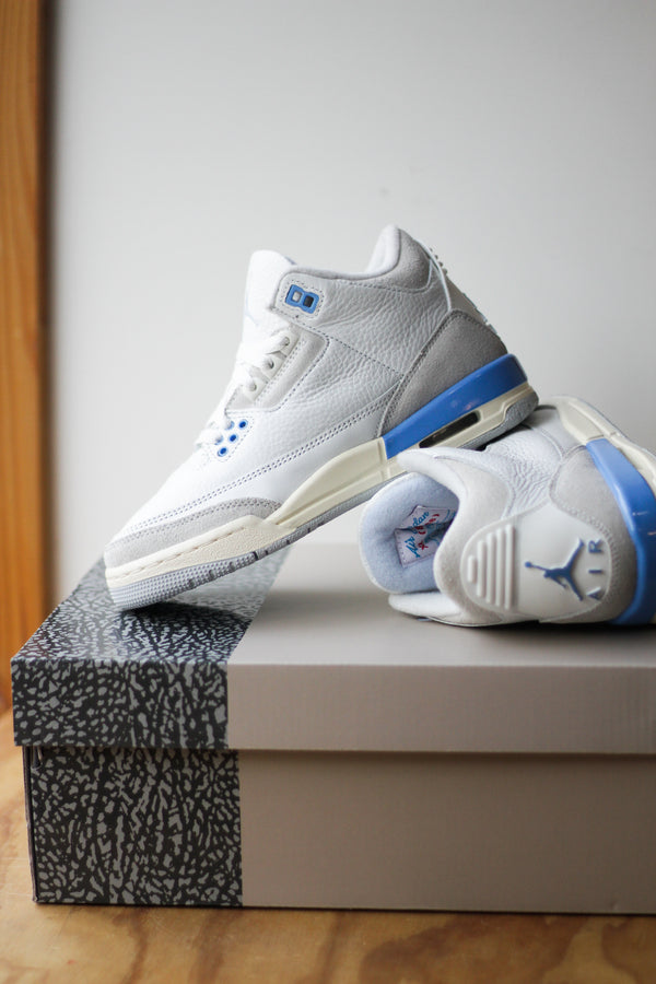 AIR JORDAN 3 RETRO (GS) "SUMMIT WHITE/HYDROGEN BLUE-LEGEND BLUE"