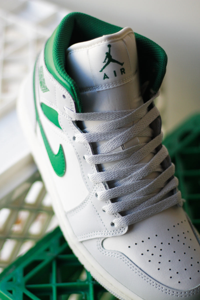 AIR JORDAN 1 MID (GS) "SUMMIT WHITE/PINE GREEN-PURE PLATINUM"